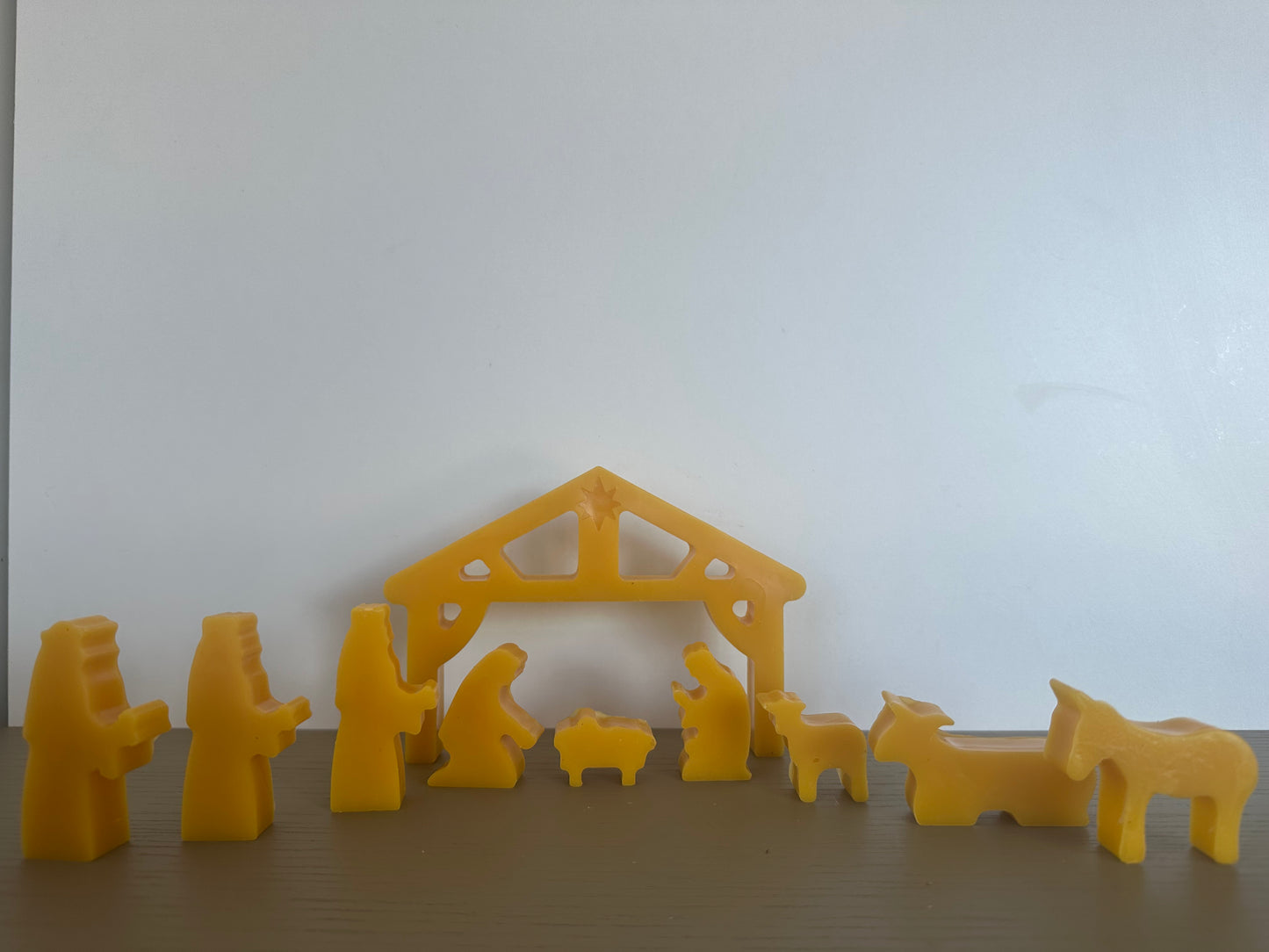 wax nativity 10 piece set - pure beeswax figurines