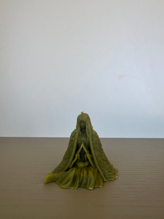 little witch green -              beeswax candle