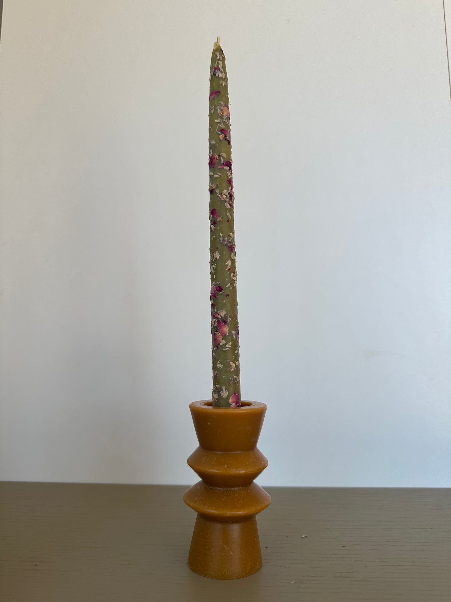 candle stand beeswax double tier