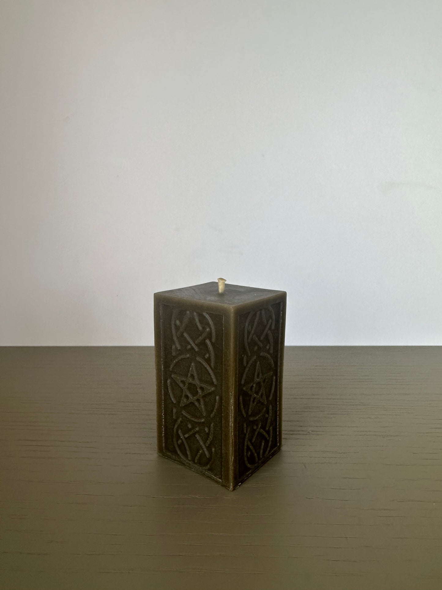 pentagram - beeswax candle           black