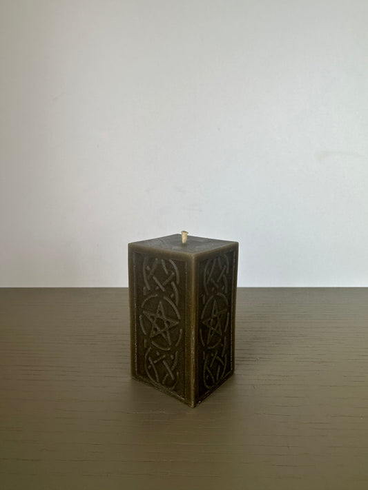 pentagram - beeswax candle           black