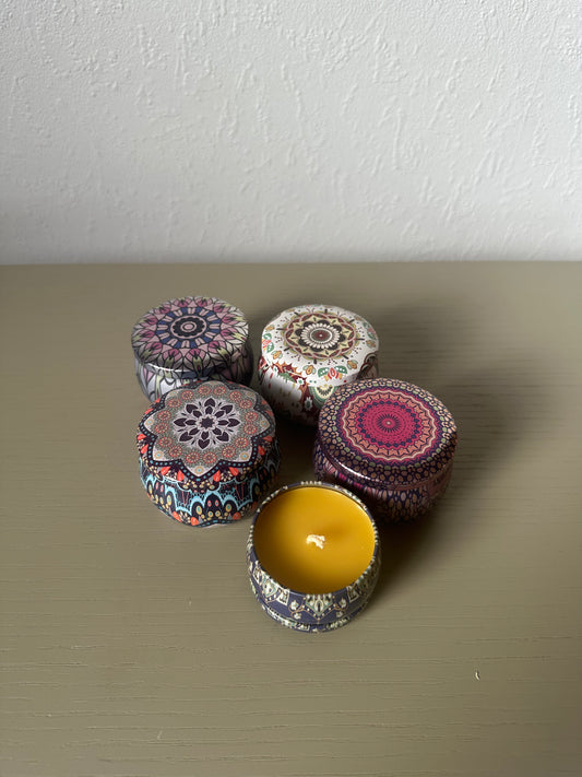 mandella tin candle