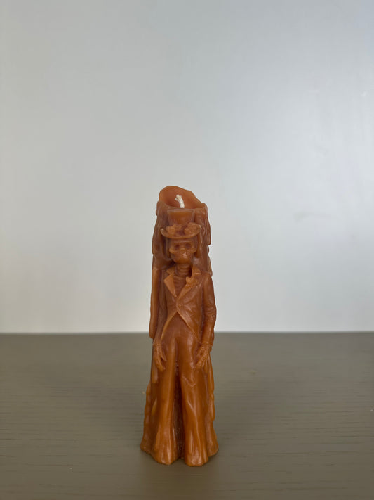 mexican catrin day of the dead - beeswax candle