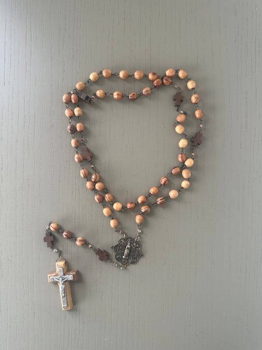handmade Rosary Beads -                        jerusalem olivewood