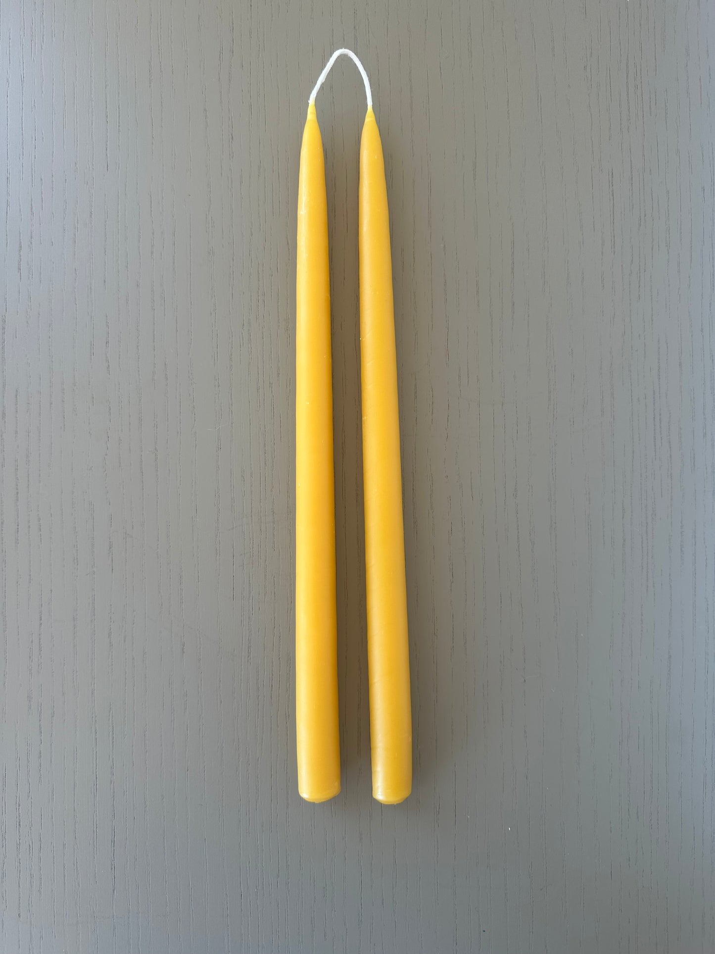 beeswax hand-dipped             taper candles                                                               1 pair