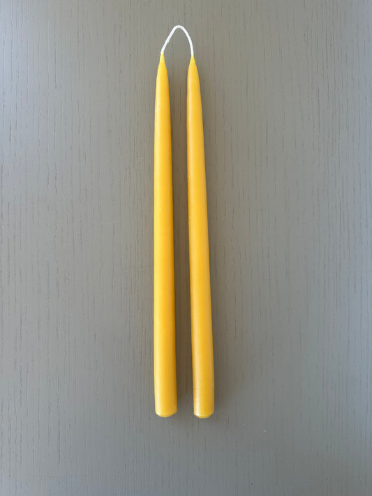 beeswax hand-dipped             taper candles                                                               1 pair