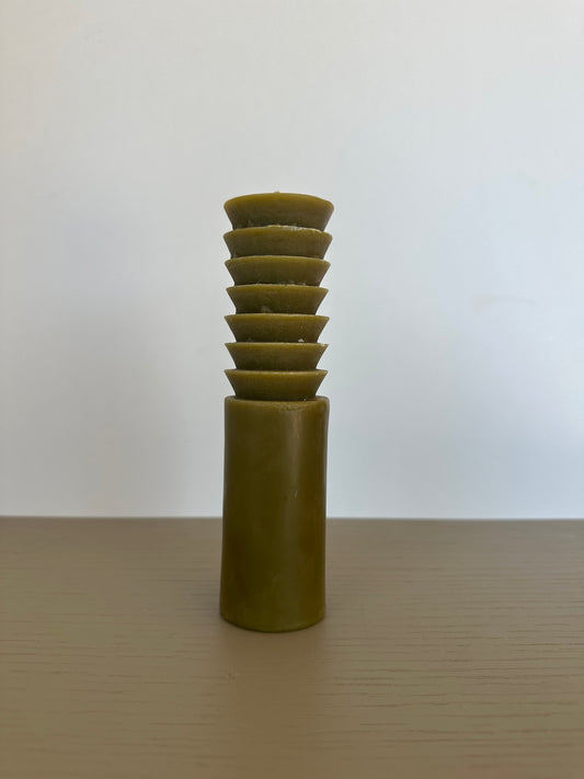 beeswax candle - totem           large green