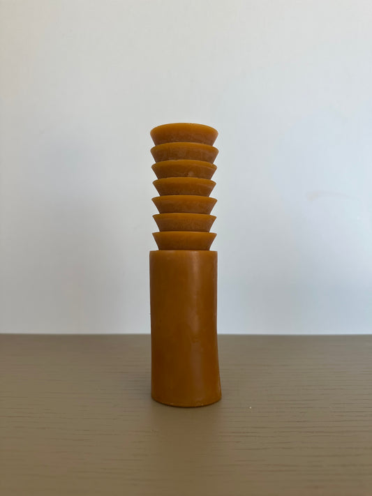 beeswax candle - totem           large brown