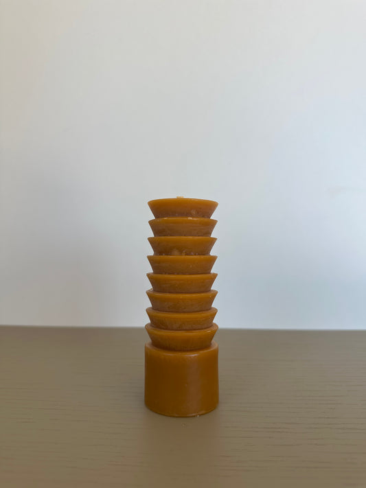 beeswax candle - totem           medium brown