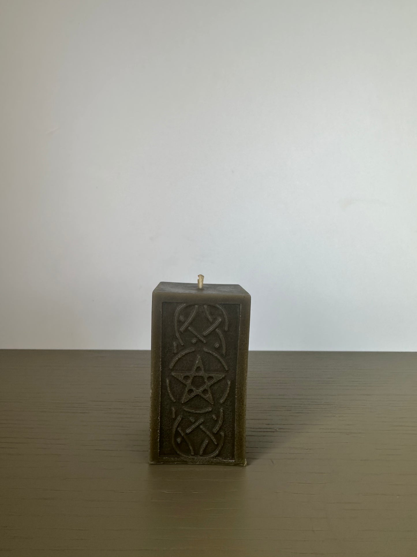 pentagram - beeswax candle           black
