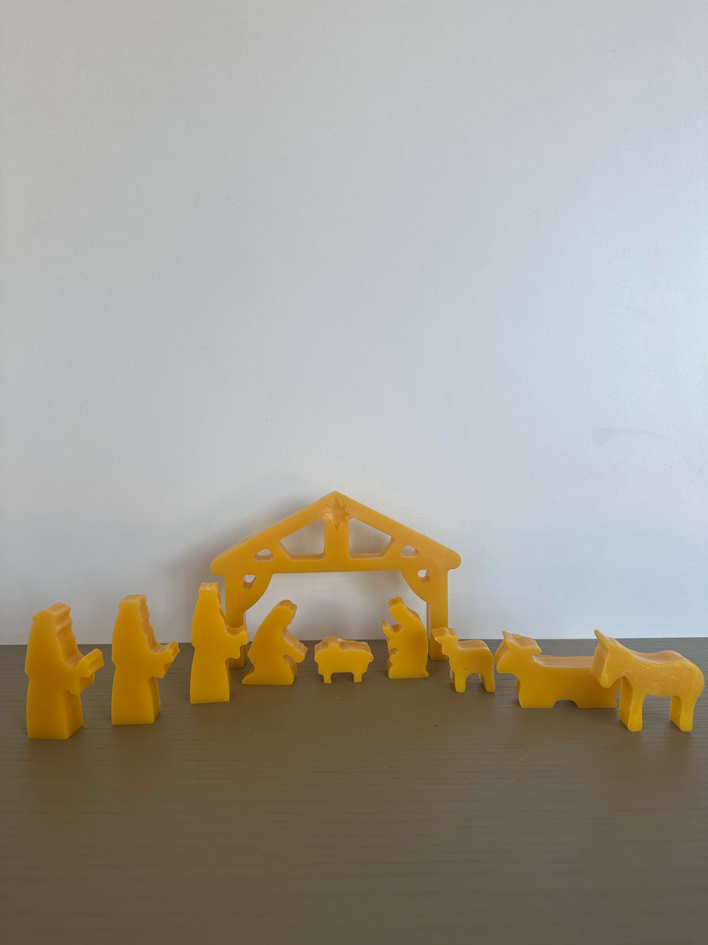 wax nativity 10 piece set -       pure beeswax figurines