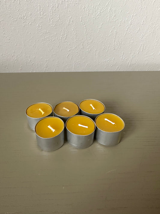 beeswax tea-light candle
