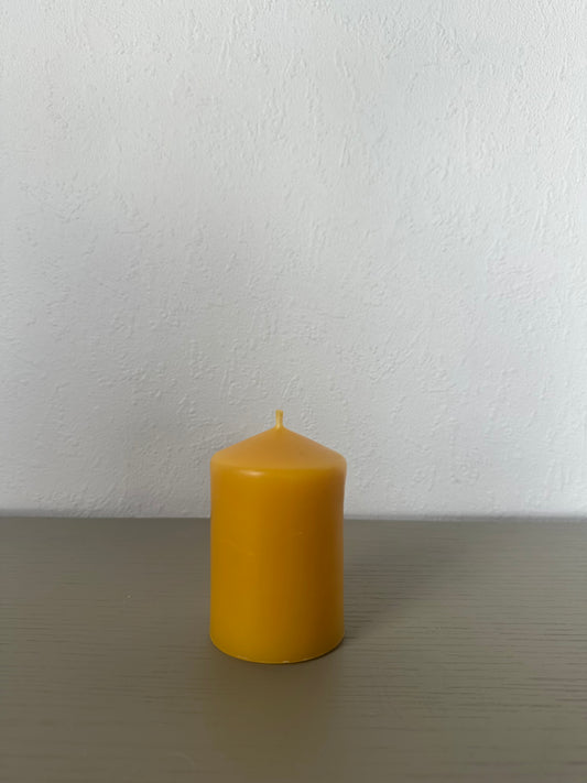 beeswax candle -                            small church pillar
